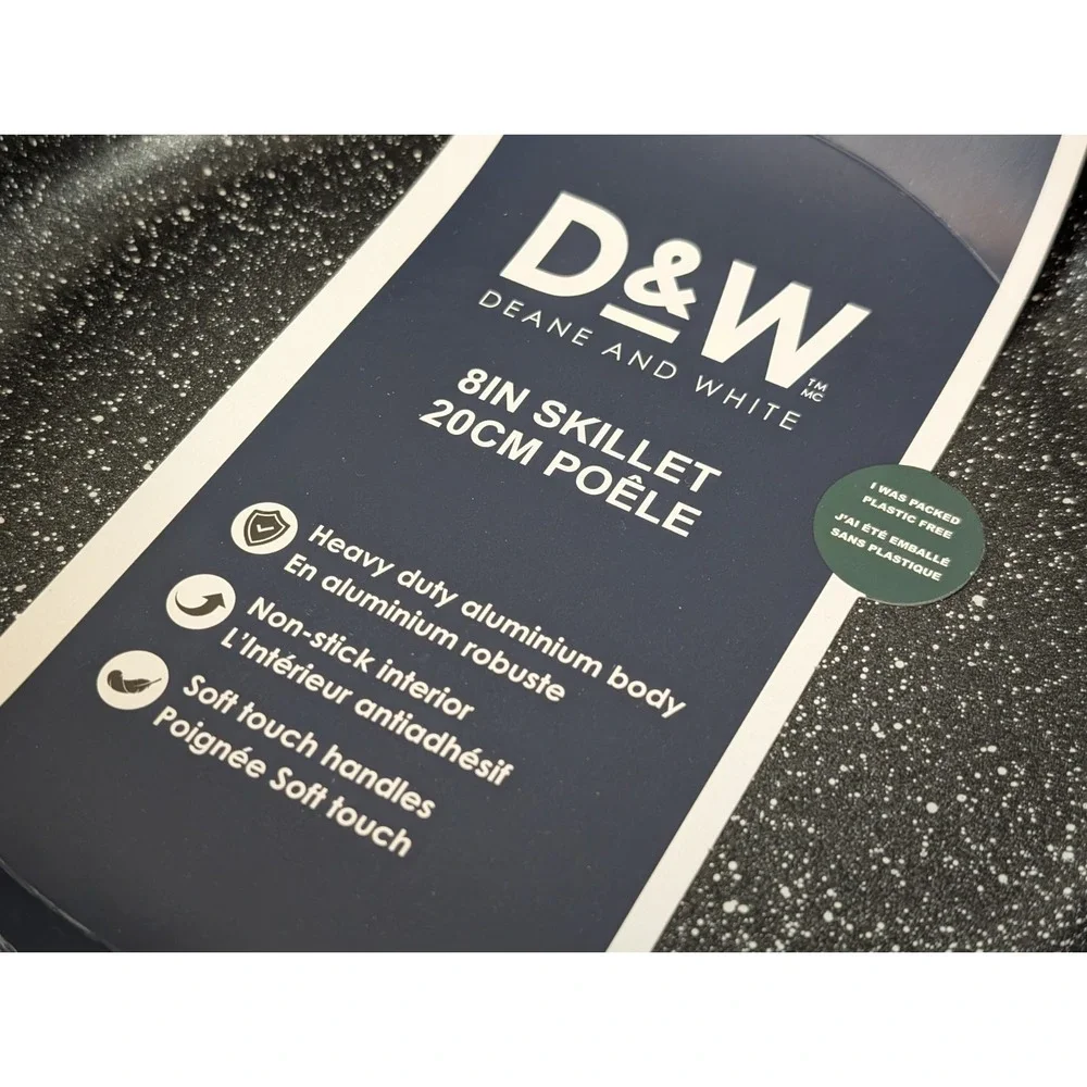 D&W Frying Pan 8 Inch Nonstick FRY Skillet Black Deane & White Premium Cookware